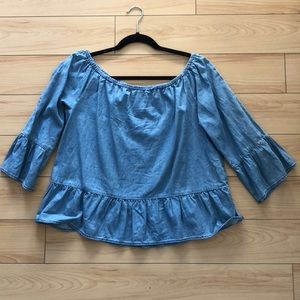 Cupcakes and Cashmere Off Shoulder Denim Blouse